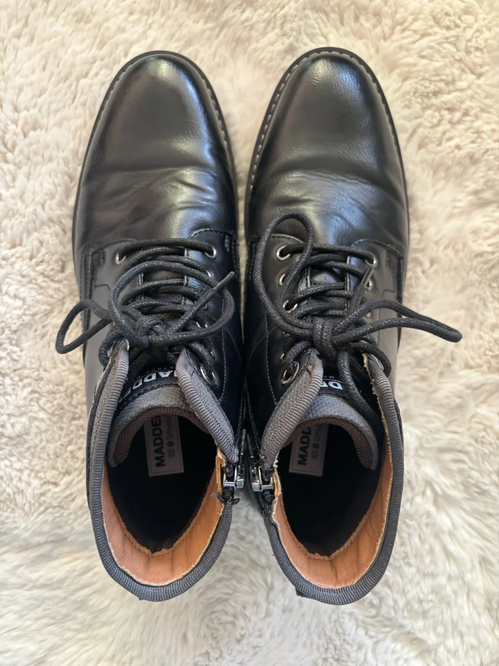 Madden Taskorn Combat Boot in Black Leather Size:  8.5